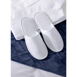 Mitre Essentials Honeycomb Slipper Closed Toe White