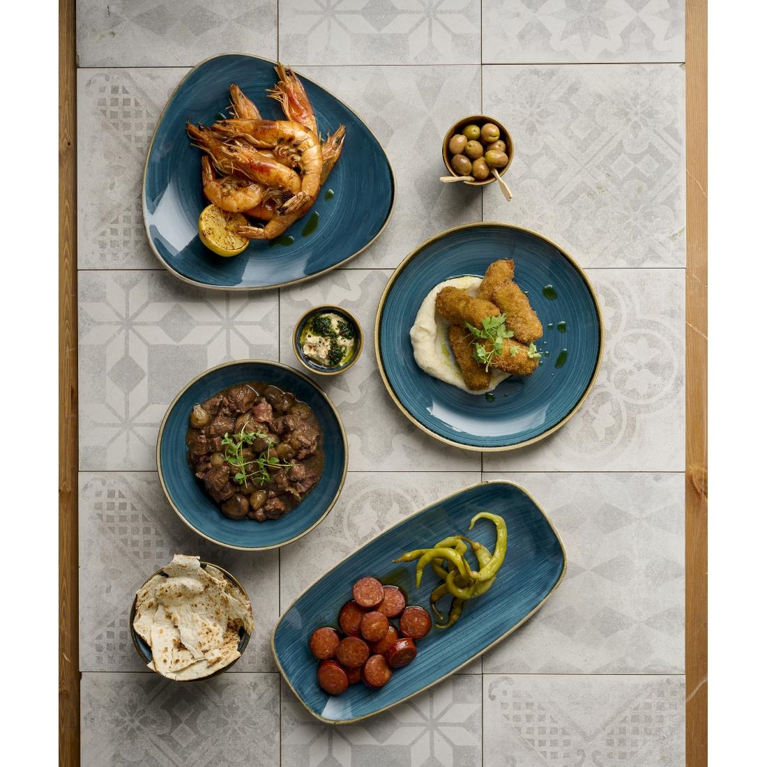 Churchill Stonecast Java Blue Lotus Plates 228mm (12 Pack) - Image 2