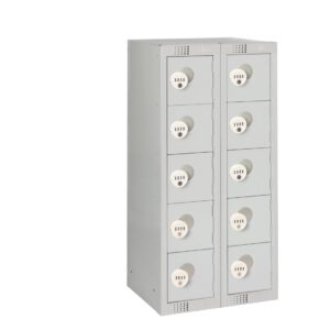 Ten Door Personal Effects Locker Grey Four-Digit Lock