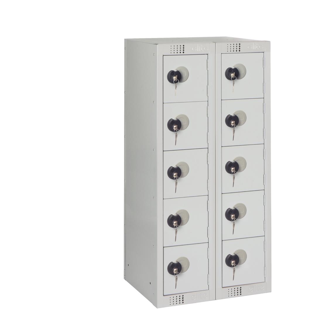 Ten Door Personal Effects Locker Grey Coin Lock