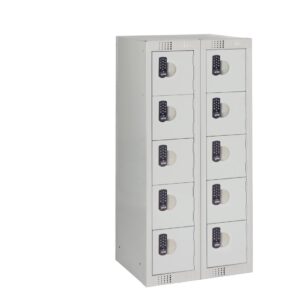 Ten Door Personal Effects Locker Grey Electronic Four-Digit Lock