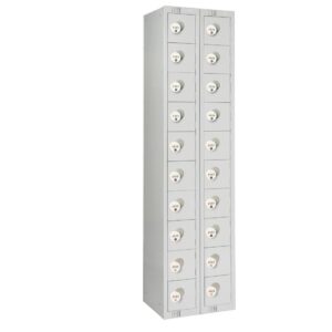 Twenty Door Personal Effects Locker Grey Four-Digit Lock