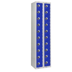 Twenty Door Personal Effects Locker Blue Coin Lock