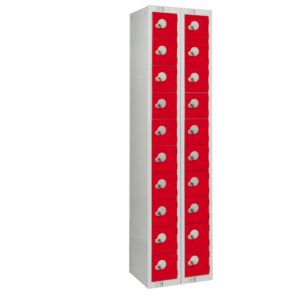 Twenty Door Personal Effects Locker Red Padlock Fitting