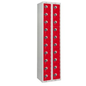Twenty Door Personal Effects Locker Red Coin Lock