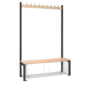 Single-Sided Island Seating with Mesh Tray Black 1200mm