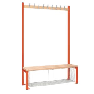 Single-Sided Island Seating with Mesh Tray Red 1200mm