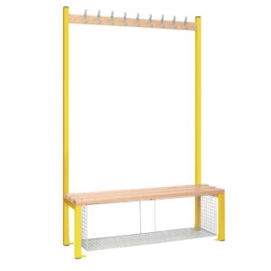 Single-Sided Island Seating with Mesh Tray Yellow 1200mm