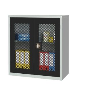 Small Mesh-Fronted Stock Control Cupboard Black