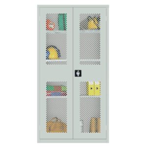 Large Mesh-Fronted Stock Control Cupboard Grey
