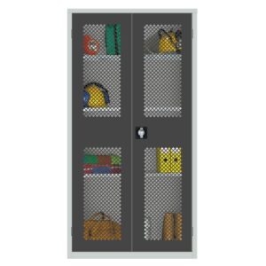 Large Mesh-Fronted Stock Control Cupboard Dark Grey