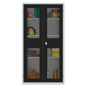 Large Mesh-Fronted Stock Control Cupboard Black