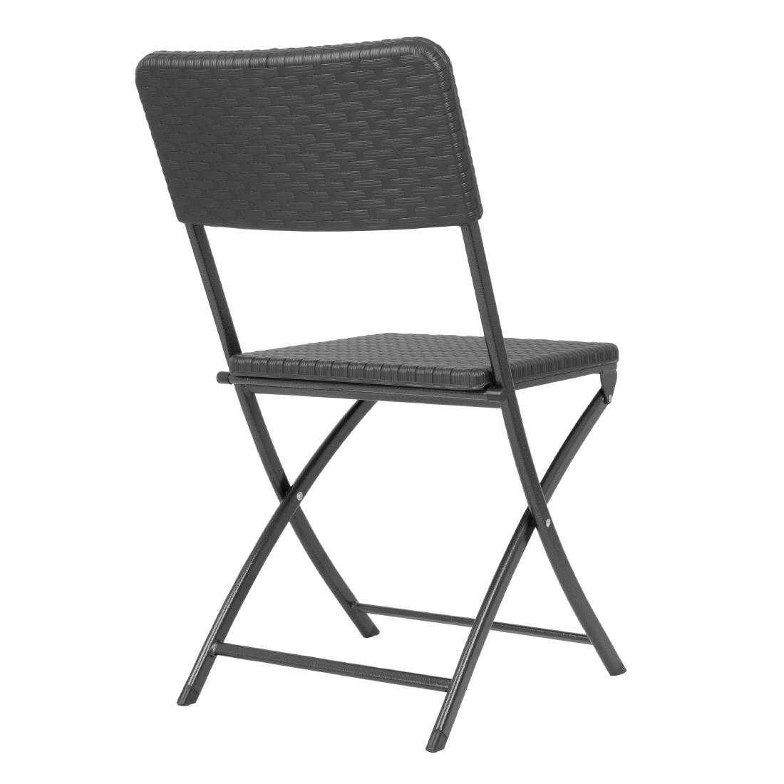Bolero Rattan Folding Chair Black (2 Pack) - Image 3