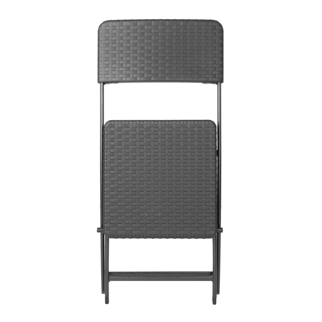 Bolero Rattan Folding Chair Black (2 Pack) - Image 4
