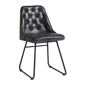 Harland Side Chair Leather Vintage Black (2 Pack)