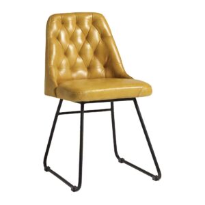 Harland Side Chair Leather Vintage Gold (2 Pack)
