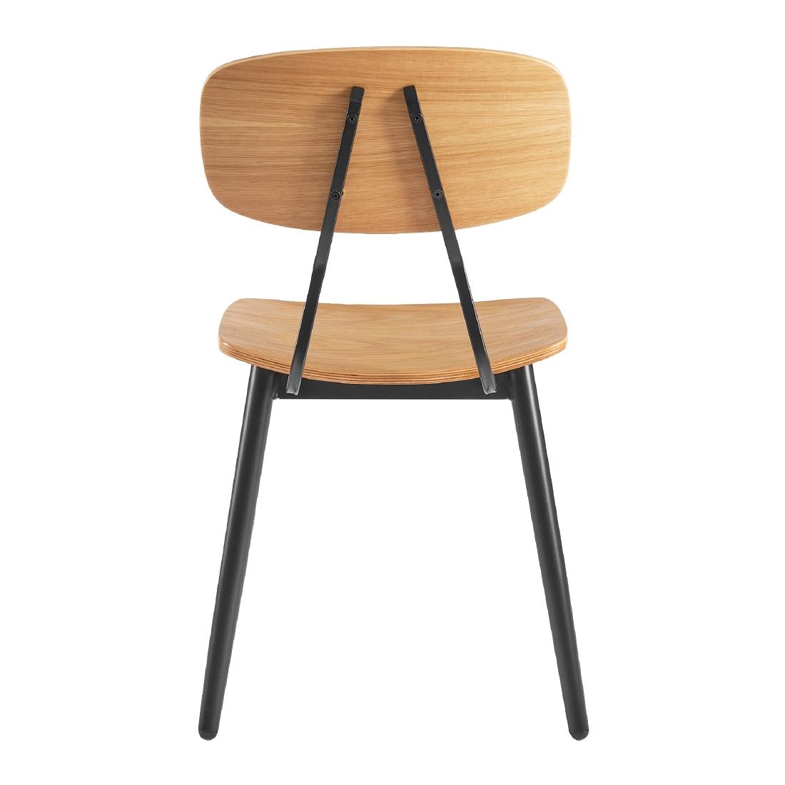 Juna Side Chair Ply Oak & Black Steel (2 Pack) - Image 2