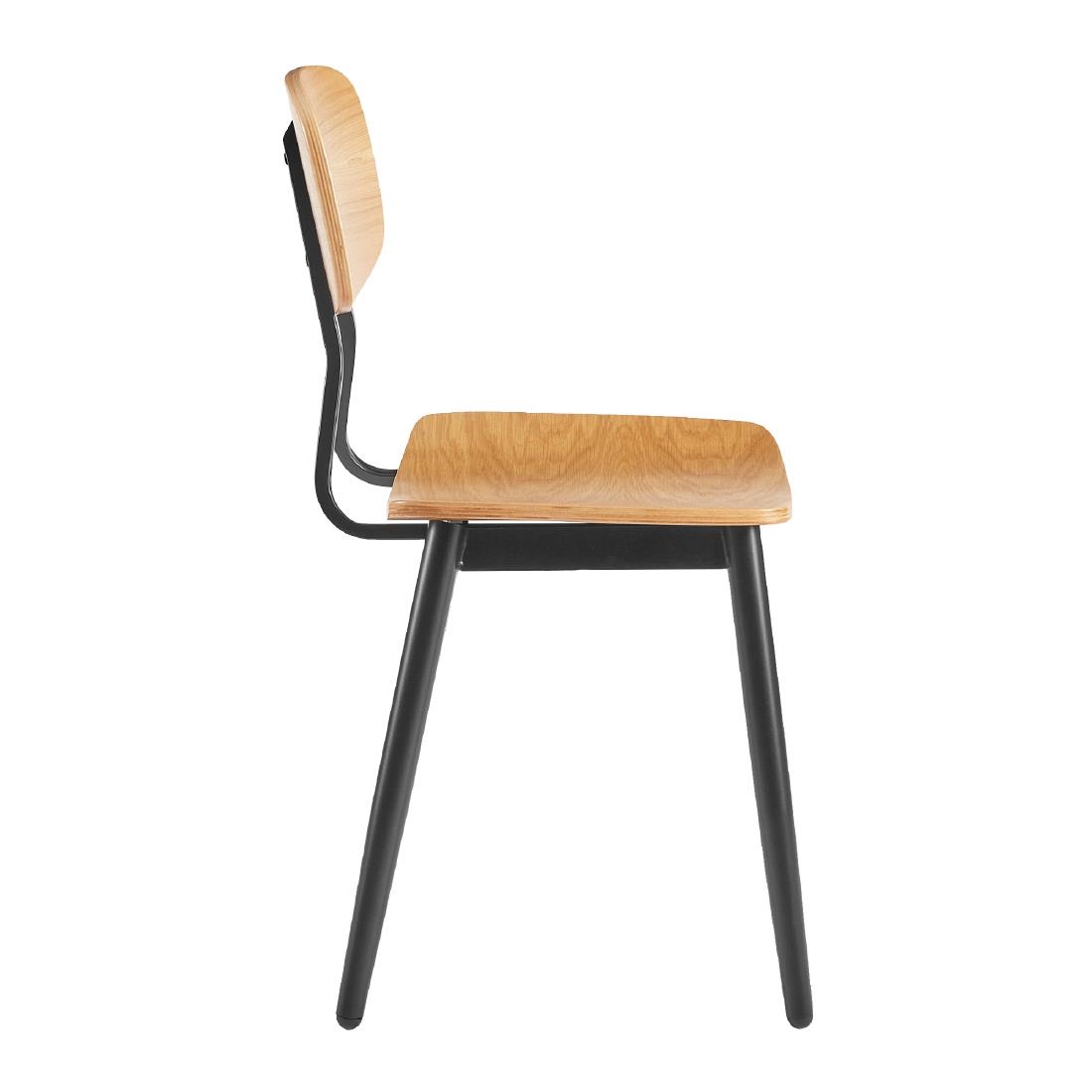 Juna Side Chair Ply Oak & Black Steel (2 Pack) - Image 3