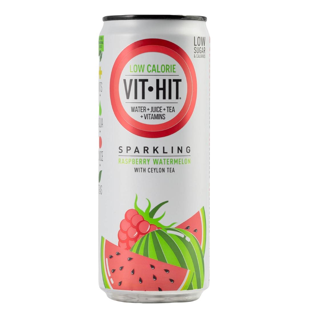 VITHIT Sparkling Raspberry & Watermelon Vitamin Water 330ml (12 Pack)