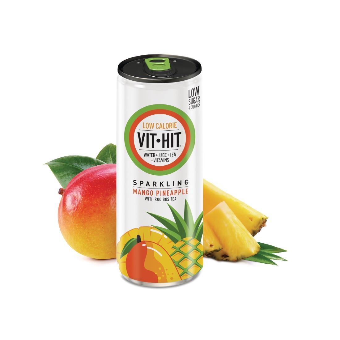 VITHIT Sparkling Mango & Pineapple Vitamin Water 330ml (12 Pack) - Image 5