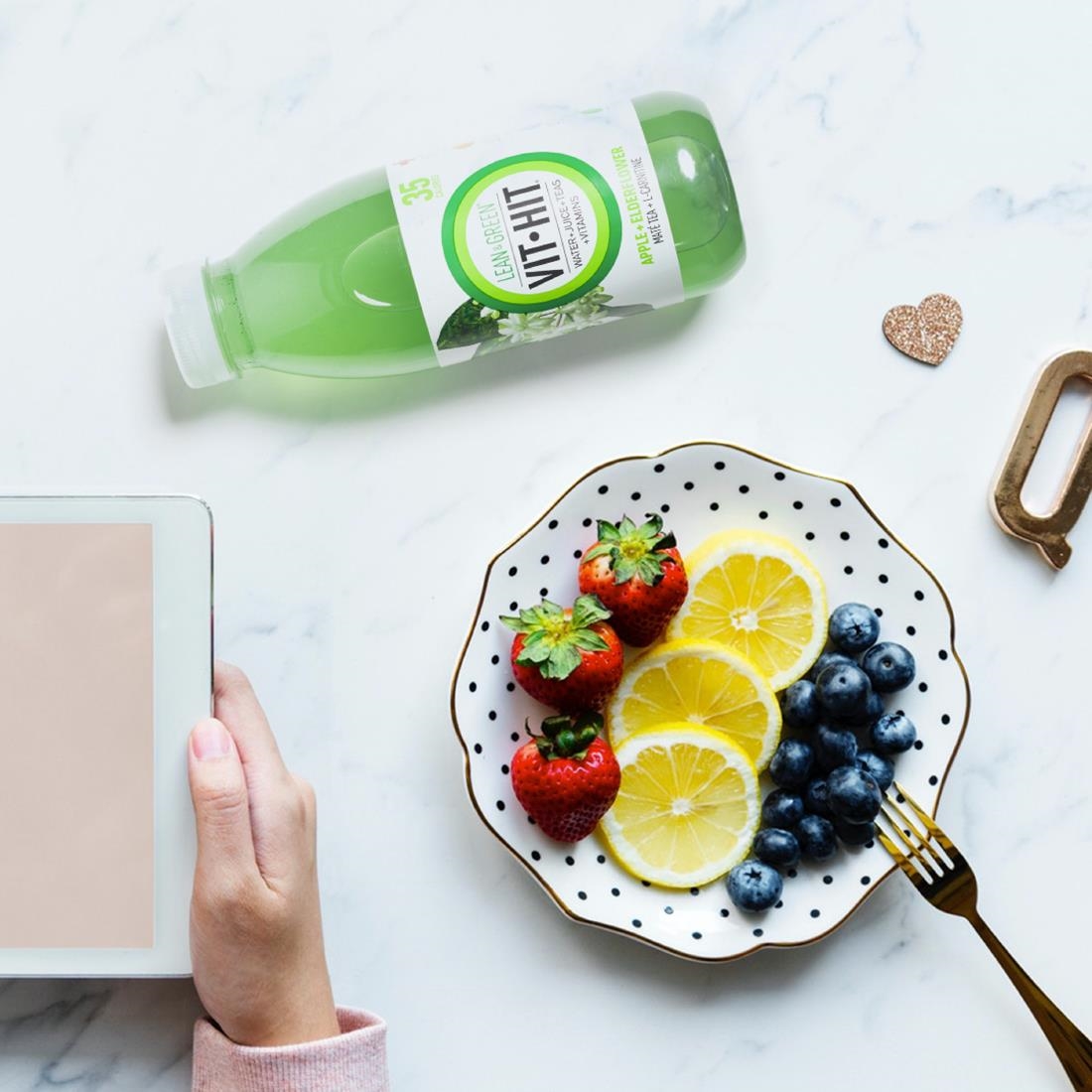 VITHIT Lean & Green Apple & Elderflower Vitamin Water 500ml (12 Pack) - Image 2