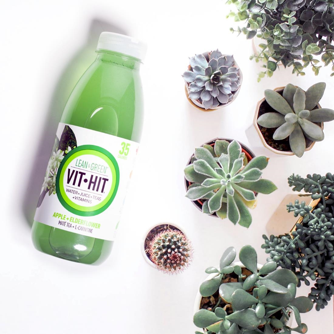 VITHIT Lean & Green Apple & Elderflower Vitamin Water 500ml (12 Pack) - Image 3
