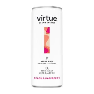 Virtue Yerba Mate - Peach and Raspberry 250ml (12 Pack)