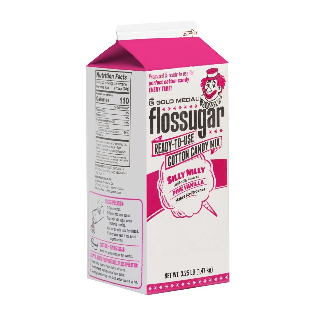 Flossugar Pink Vanilla Ready to Use Cotton Candy Mix 1.47kg - Image 2