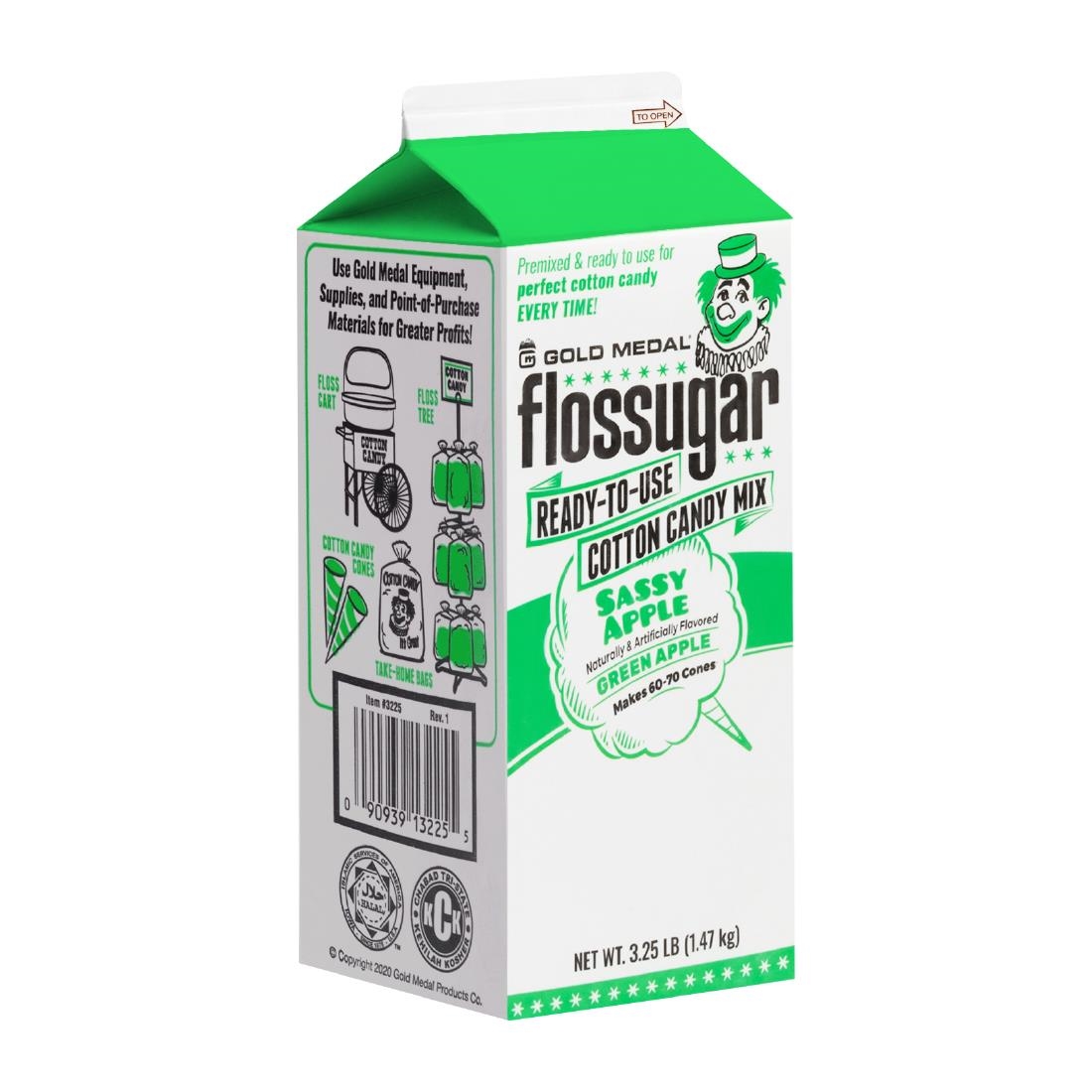 Flossugar Green Apple Ready to Use Cotton Candy Mix 1.47kg - Image 3