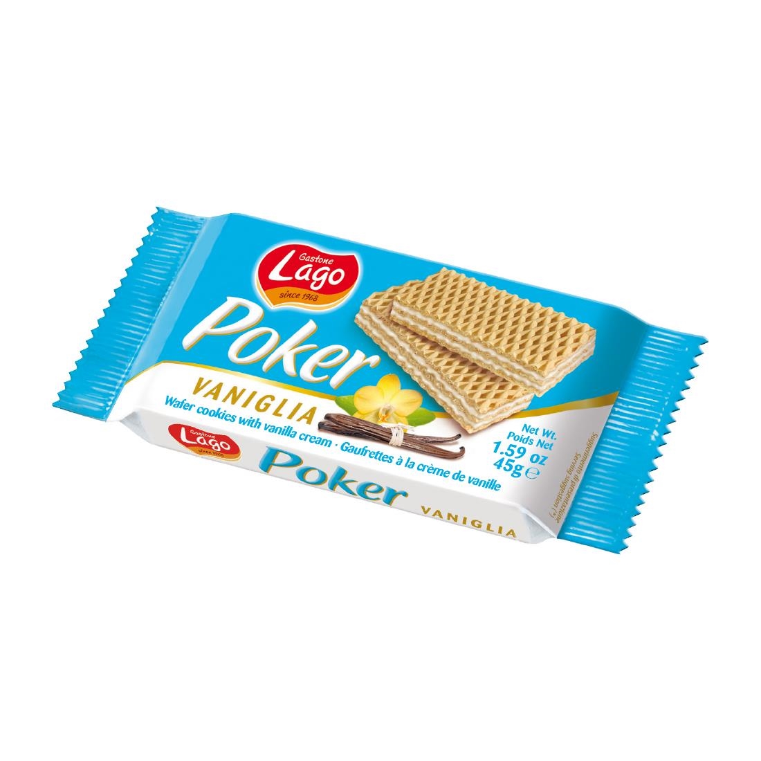 Lago Poker Vanilla Cream Wafers 45g (20 Pack)