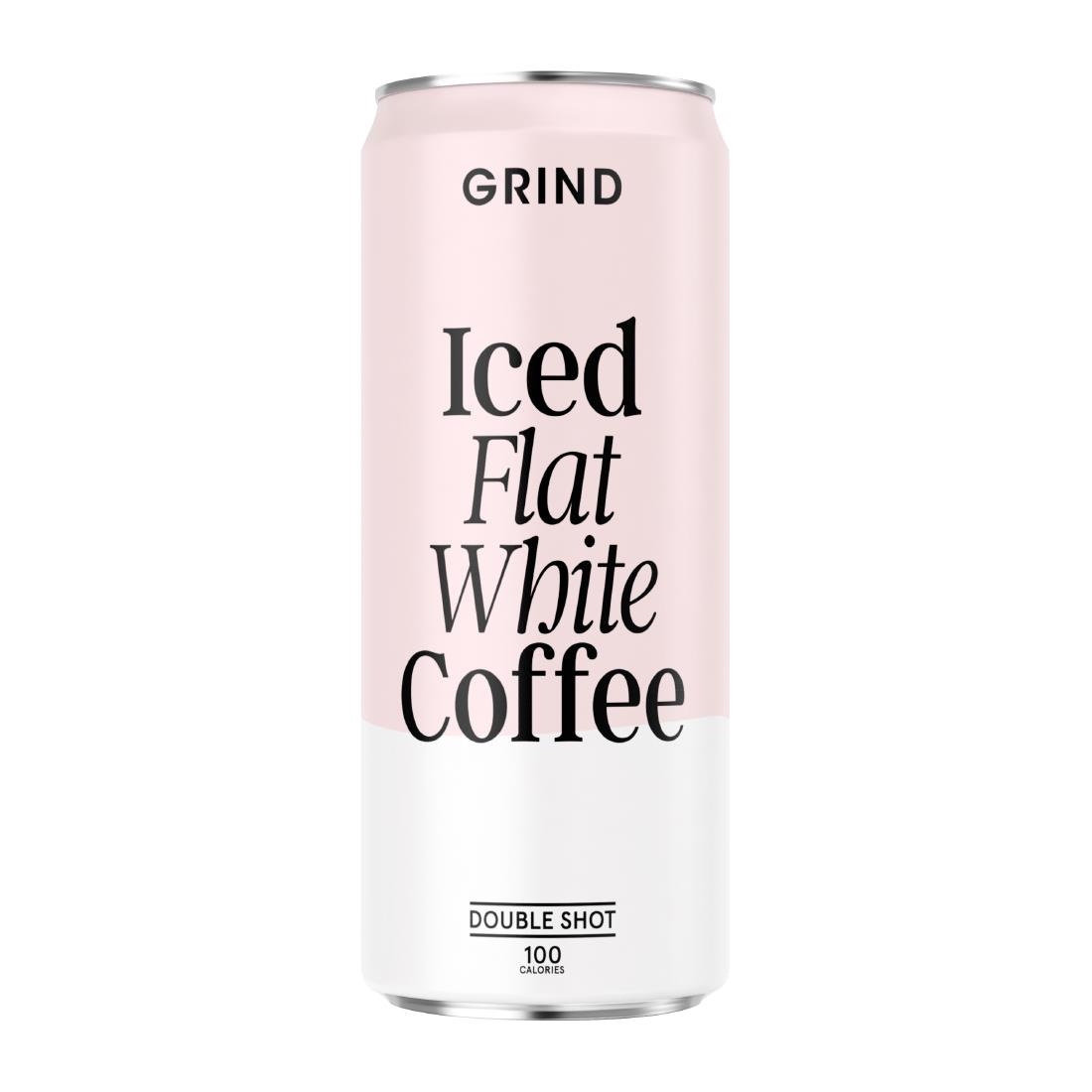 Grind Iced Flat White Coffee Cans 250ml (8 Pack)