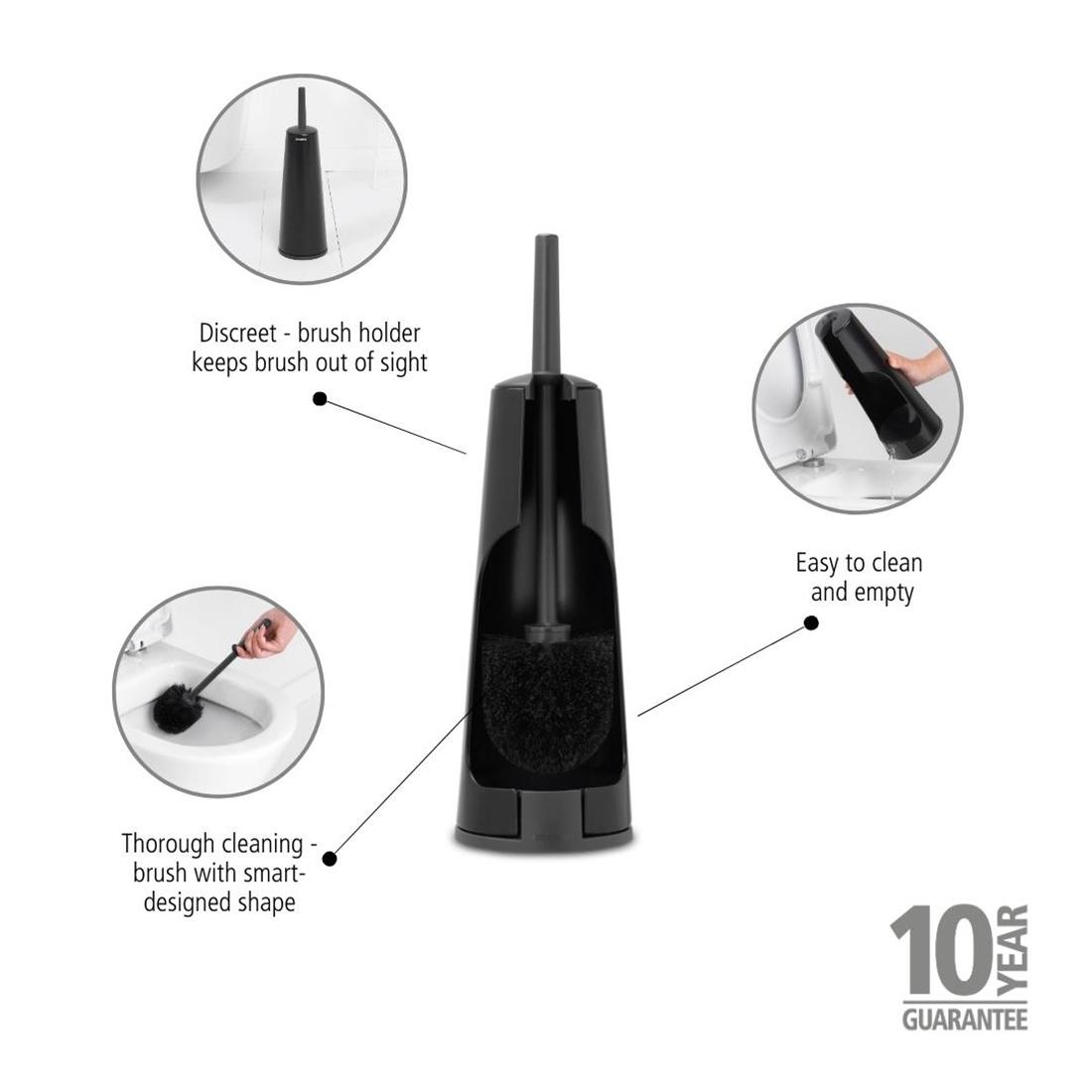 Brabantia Renew Toilet Brush and Holder Matt Black - Image 3