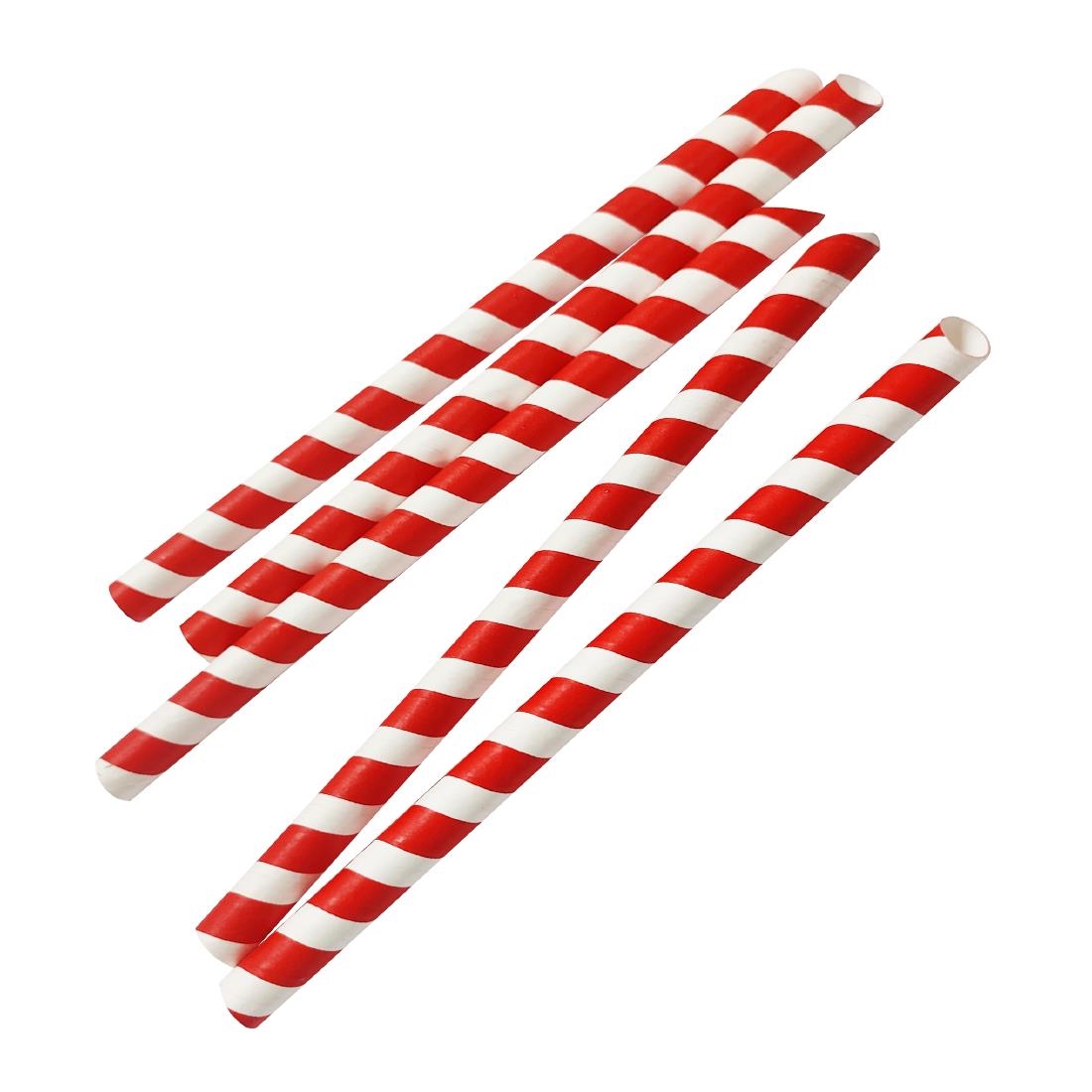 Fiesta Compostable Bubble Tea Straw Red & White 12x210mm (150 Pack) - Image 2