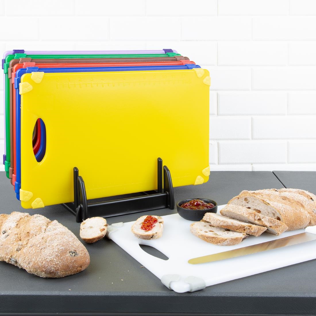 Hygiplas Commercial Grip Chopping Board Purple 458x306mm - Image 6