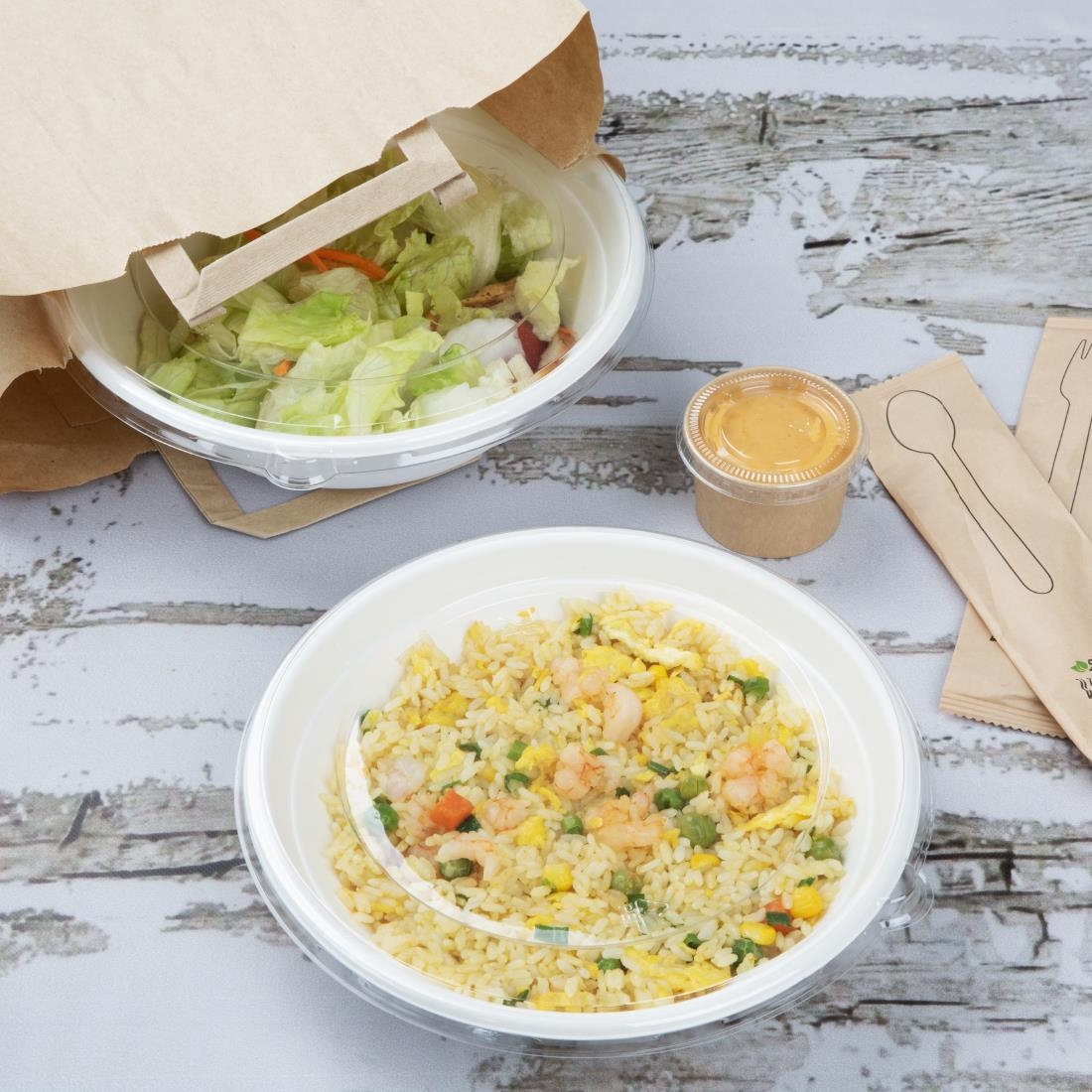 Fiesta Compostable Bagasse Poke Bowl Bases 24oz (50 Pack) - Image 6
