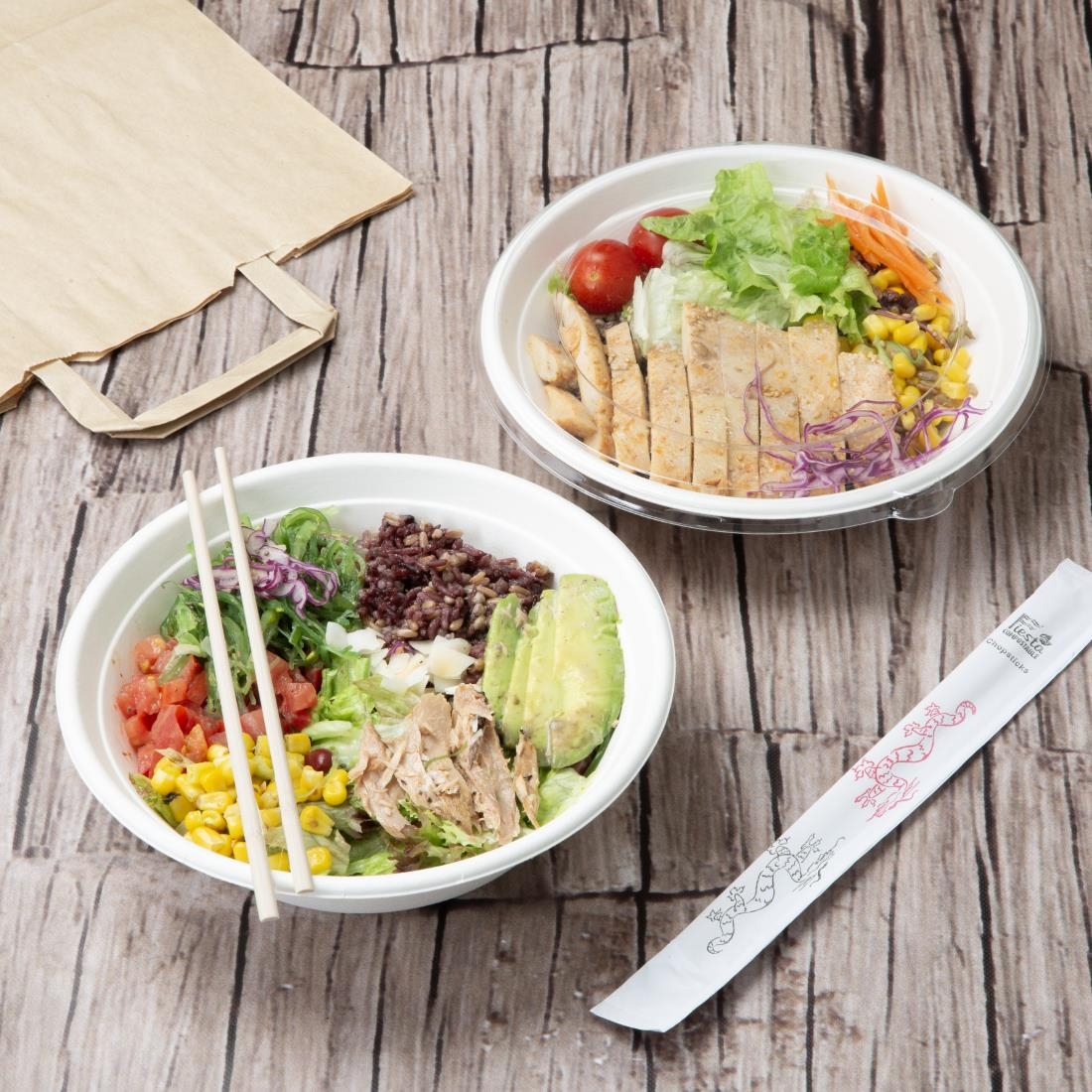 Fiesta Compostable Bagasse Poke Bowl Bases 24oz (50 Pack) - Image 7