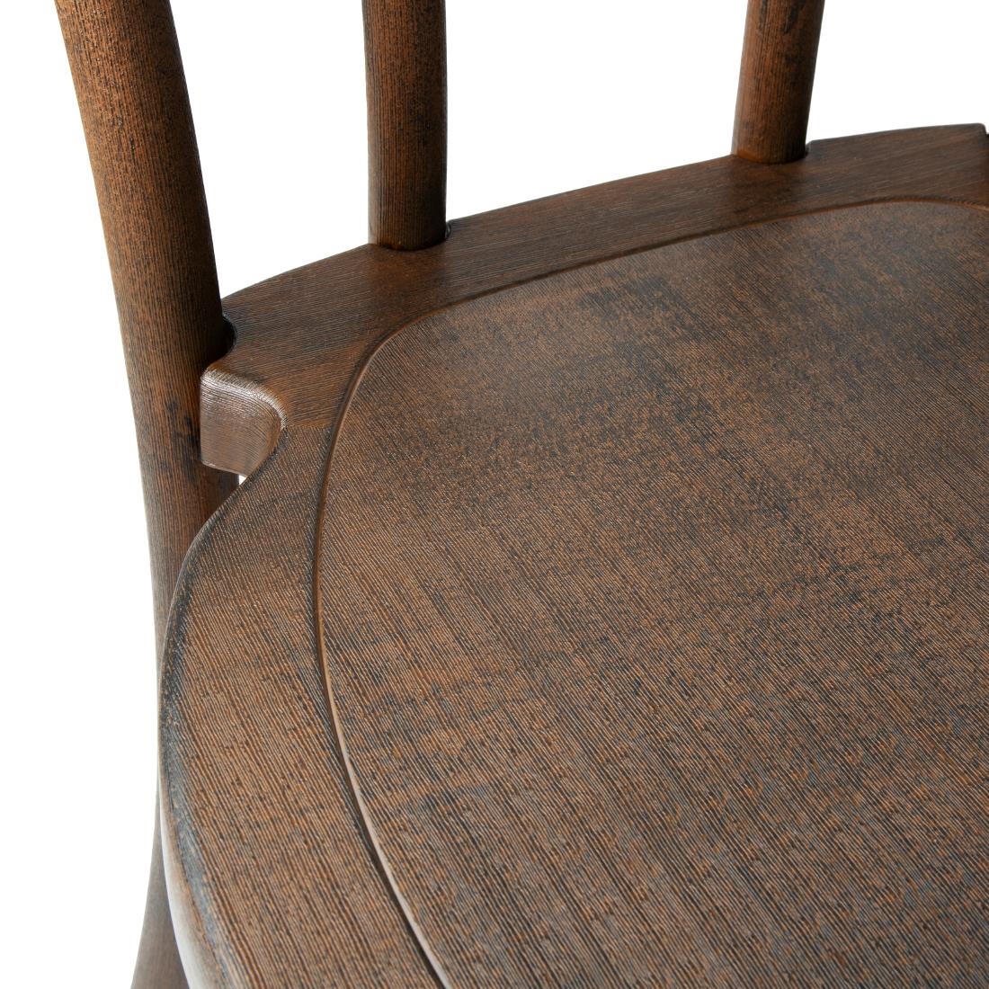 Bolero Soho Bentwood Style Resin Chairs Walnut (4 Pack) - Image 4