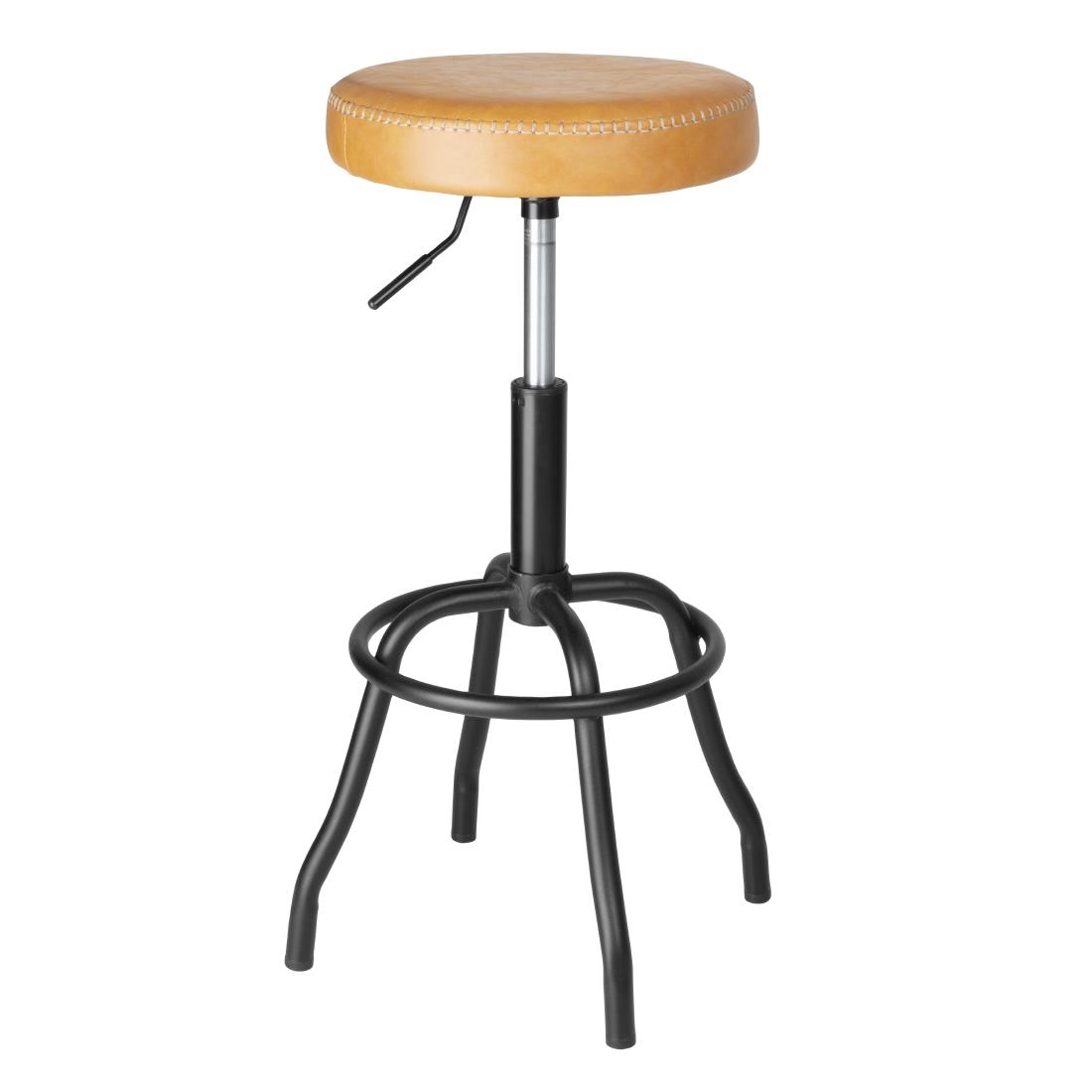 Bolero Brooklyn PU High Bar Stool - Caramel - Image 2