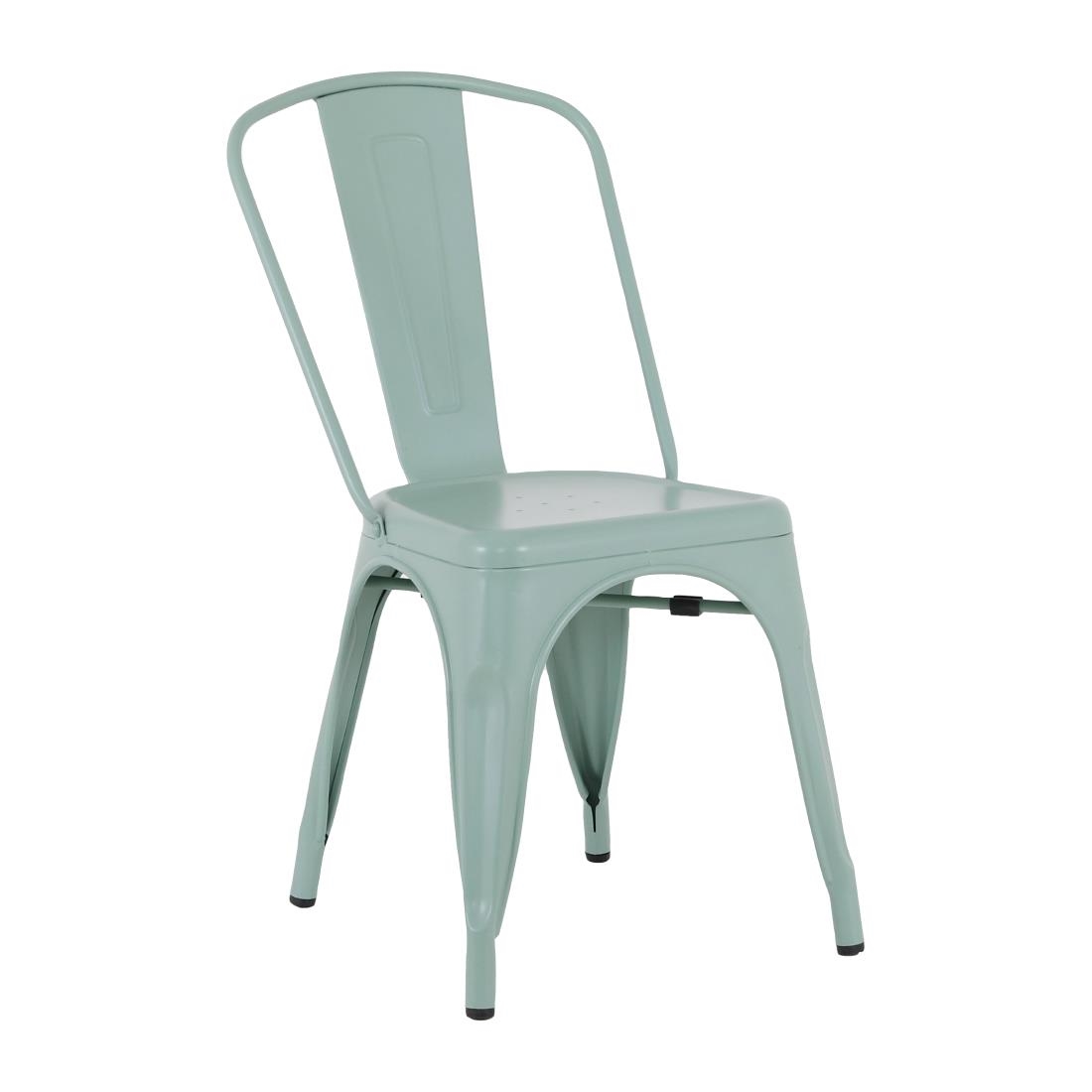 Bolero Bistro Metal Chairs Olive Green (4 Pack)