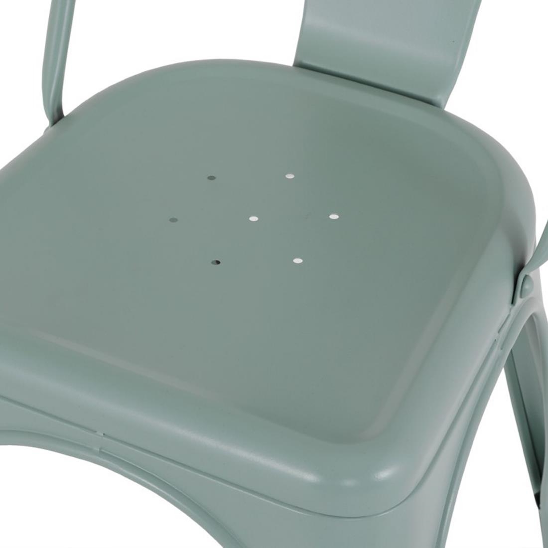 Bolero Bistro Metal Chairs Olive Green (4 Pack) - Image 4