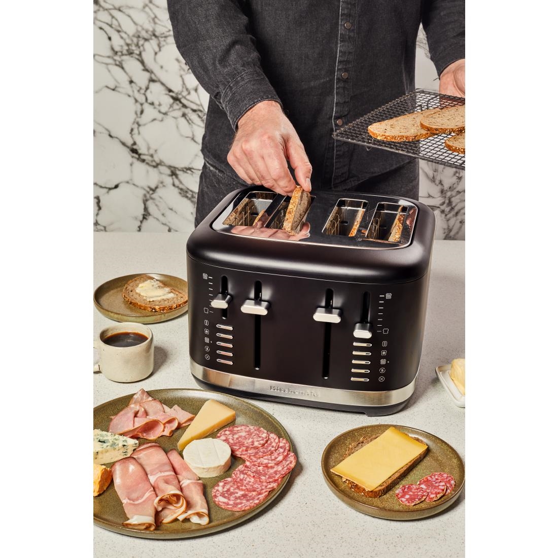 KitchenAid 4 Slot Manual Toaster Matte Black - Image 8