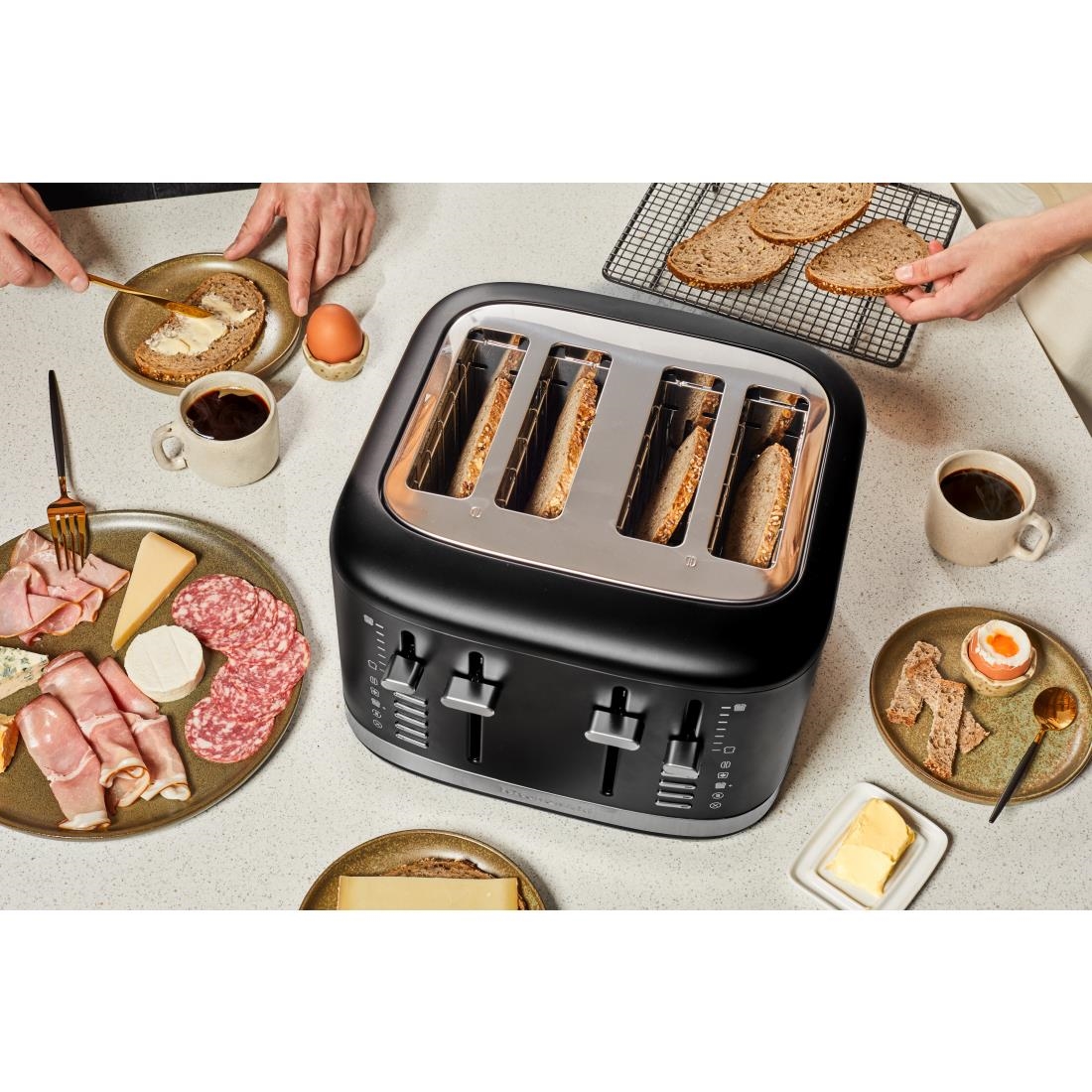 KitchenAid 4 Slot Manual Toaster Matte Black - Image 9