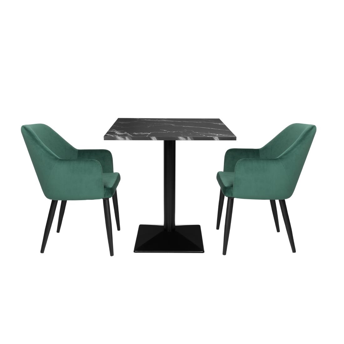 Bolero Complete Table Square Black Stone Effect 700mm - Image 5