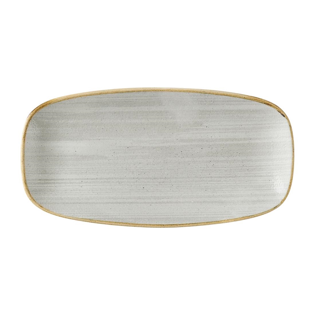 Churchill Stonecast Raw Grey Chefs Oblong Plates 280 x 152mm (12 Pack)