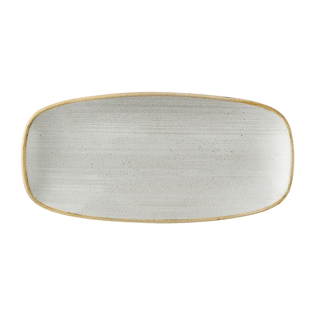 Churchill Stonecast Raw Grey Chefs Oblong Plates 270 x 127mm (12 Pack)