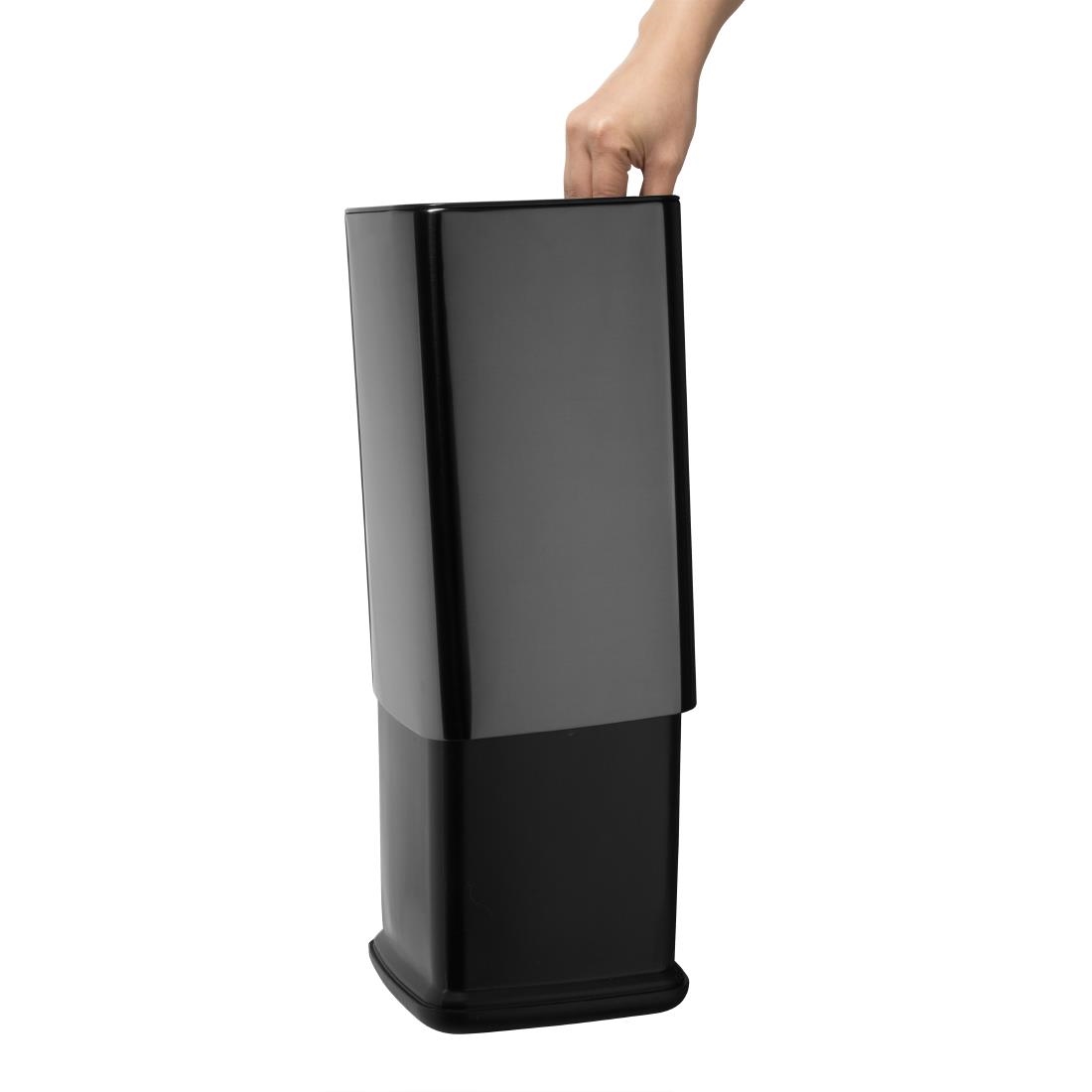 Bolero Square Waste Bin Titanium Black 7Ltr - Image 3