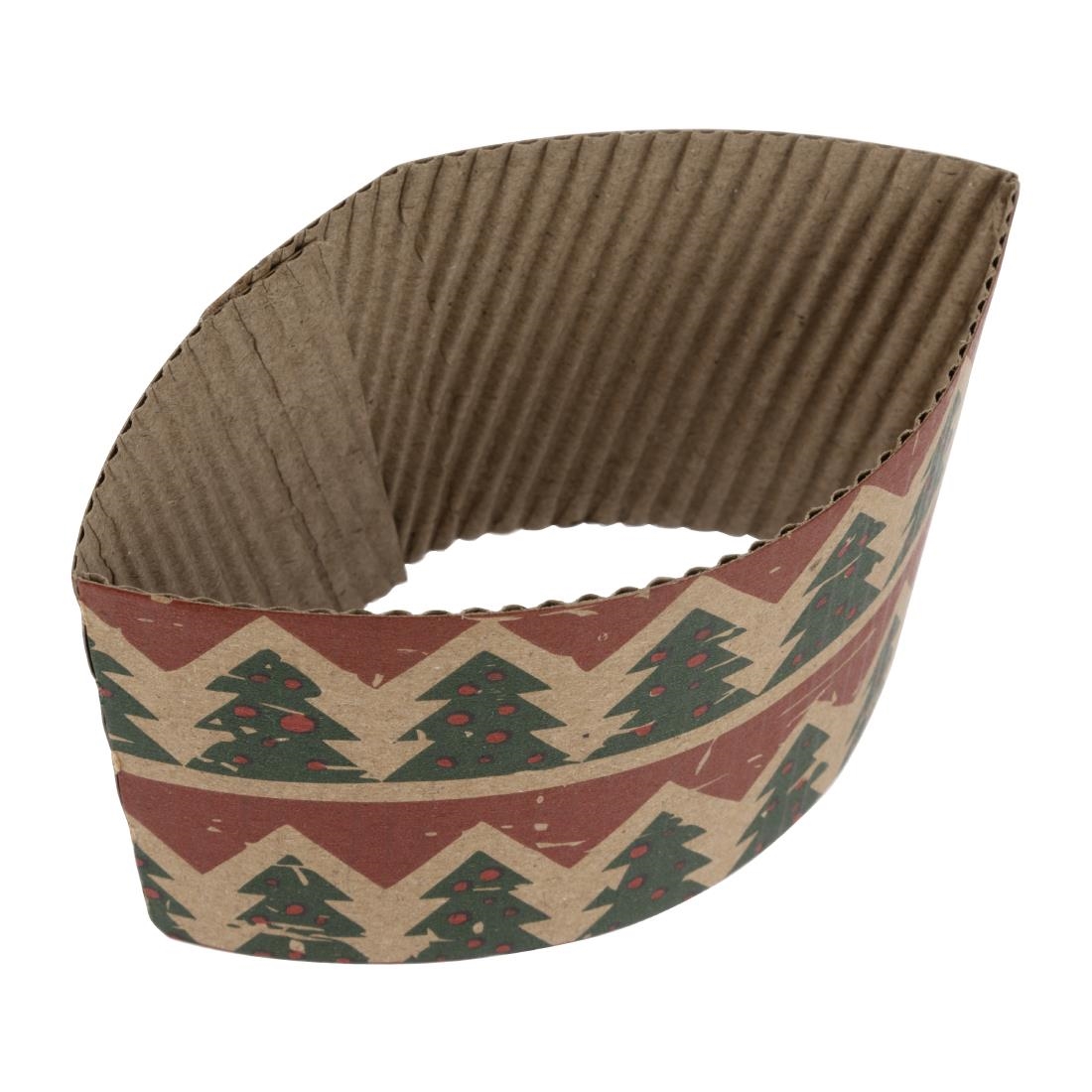 Fiesta Recyclable Christmas Cup Sleeves for 8oz Hot Cups (100 Pack) - Image 2