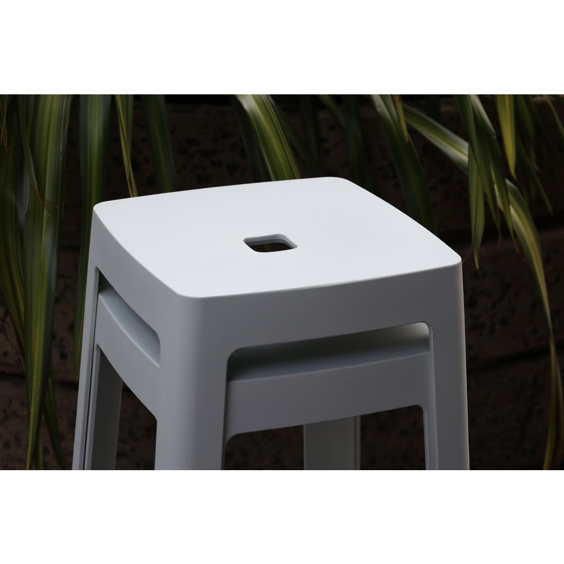 Origin Base High Stool Light Grey 450x450x750mm (2 Pack) - Image 6