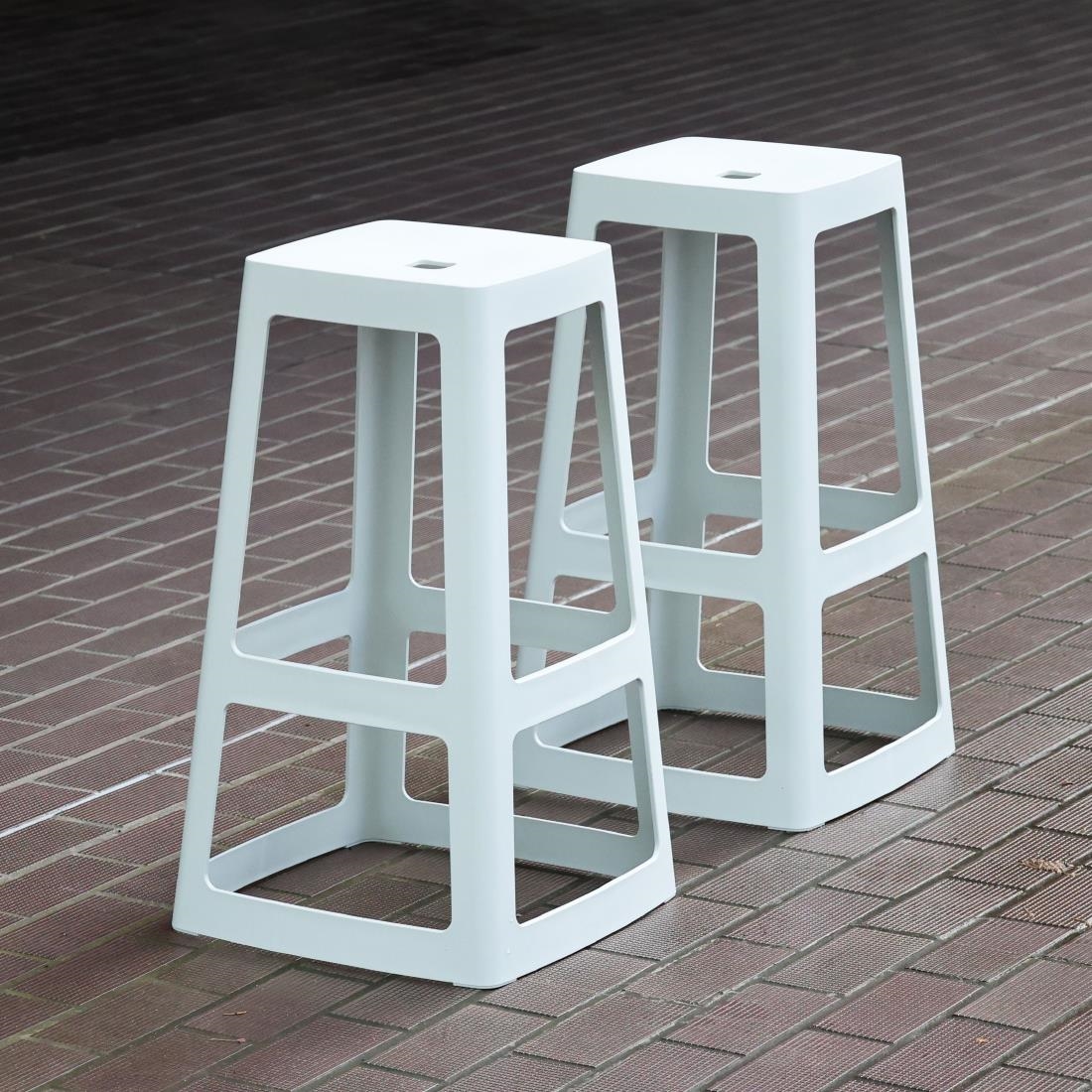 Origin Base High Stool Light Grey 450x450x750mm (2 Pack) - Image 9