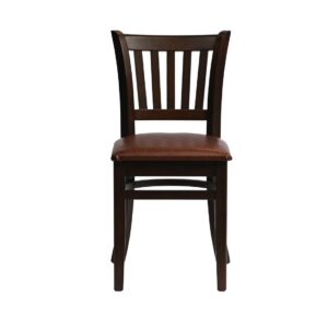 Manhattan Dining Chair in Dark Walnut with Bison Espresso Seat (2 Pack)